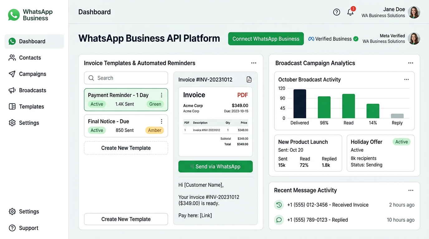WhatsApp Cloud API Mockup